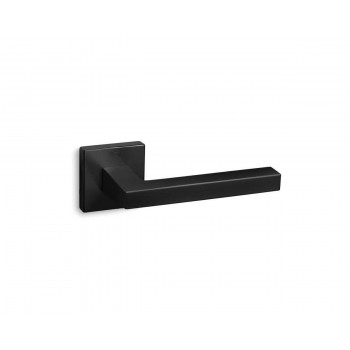 CONVEX - 865 ROR PAIR OF DOOR HANDLES WITH ROSETTE AND KEY MOUTHPIECES MATT BLACK - 865-S19S19