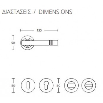 CONVEX - 115 ROR PAIR OF DOOR HANDLES WITH ROSETTE AND KEY MOUTHPIECES MATTE SERUM / SERUM - 115-S26S16 CONVEX - 115 ROR PAIR OF DOOR HANDLES WITH ROSETTE AND KEY MOUTHPIECES MATTE SERUM / SERUM - 115-S26S16