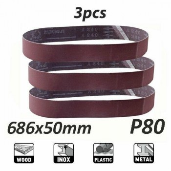 Benman - Sanding Belt Set P80 50x686mm 3PCS - 72536