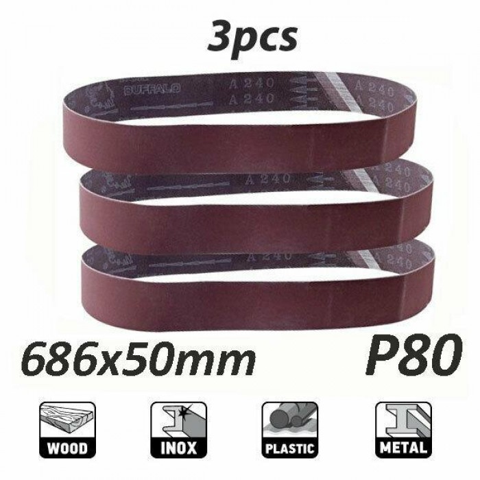 Benman - ΣΕΤ Ιμάντες Λείανσης P80 50x686mm 3ΤΜΧ - 72536 Benman - ΣΕΤ Ιμάντες Λείανσης P80 50x686mm 3ΤΜΧ - 72536