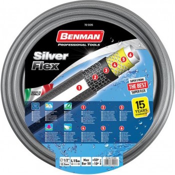 Benman - Silver Flex Watering Hose 1/2inch 25m - 72006