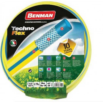 Benman - Techno Flex Εύκαμπτο Λάστιχο Ποτίσματος 1/2inch 25m - 77151