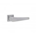 CONVEX - 2045 ROR PAIR OF DOOR HANDLES WITH ROSETTE AND KEY MOUTHPIECES MATT CHROME - 2045-S24S24