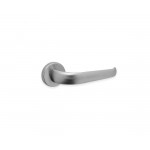 CONVEX - 2435 ROR PAIR OF DOOR HANDLES WITH ROSETTE AND KEY MOUTHPIECES MATT CHROME - 2435-S24S24