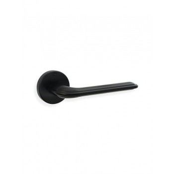 CONVEX - 2415 ROR PAIR OF DOOR HANDLES WITH ROSETTE AND KEY MOUTHPIECES MATT BLACK - 2415-S19S19