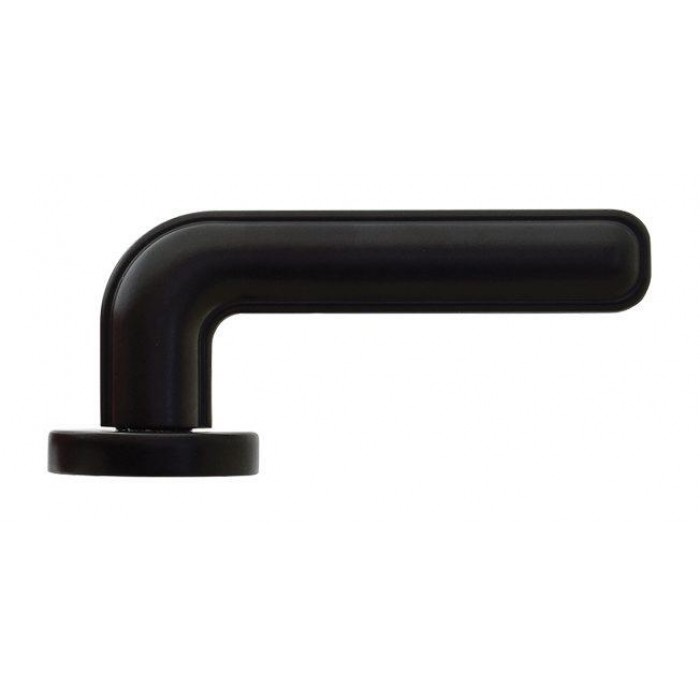 CONVEX - 2415 ROR PAIR OF DOOR HANDLES WITH ROSETTE AND KEY MOUTHPIECES MATT BLACK - 2415-S19S19