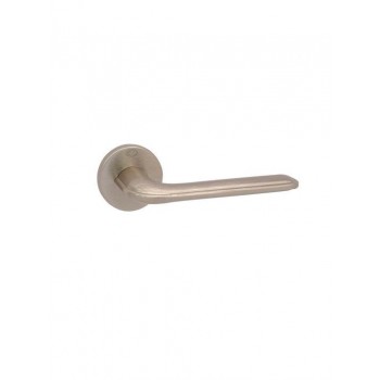 CONVEX - 2415 ROR PAIR OF DOOR HANDLES WITH MATT BRASS ROSETTE AND KEY MOUTHPIECES - 2415-S02S02