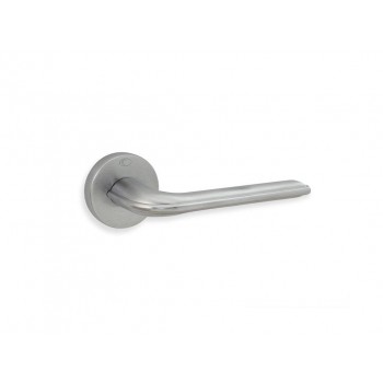 CONVEX - 2415 ROR PAIR OF DOOR HANDLES WITH ROSETTE AND KEY MOUTHPIECES MATT CHROME - 2415-S24S24