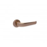 CONVEX - 2435 ROR PAIR OF DOOR HANDLES WITH ROSETTE AND KEYNOTE MOUTHPIECES MATTE SERUM - 2435-S26S26