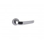 CONVEX - 2435 ROR PAIR OF DOOR HANDLES WITH ROSETTE AND KEY MOUTHPIECES CHROME - 2435-S04S04