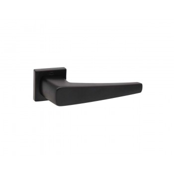 CONVEX - 2045 ROR PAIR OF DOOR HANDLES WITH ROSETTE AND KEY MOUTHPIECES MATT BLACK - 2045-S19S19