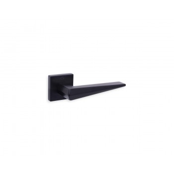 CONVEX - 2425 ROR PAIR OF DOOR HANDLES WITH ROSETTE AND KEY MOUTHPIECES MATT BLACK - 2425-S19S19