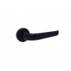 CONVEX - 2435 ROR PAIR OF DOOR HANDLES WITH ROSETTE AND KEY MOUTHPIECES MATT BLACK - 2435-S19S19
