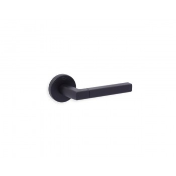 CONVEX - 2095 ROR PAIR OF DOOR HANDLES WITH ROSETTE AND KEY MOUTHPIECES MATT BLACK - 2095-S19S19