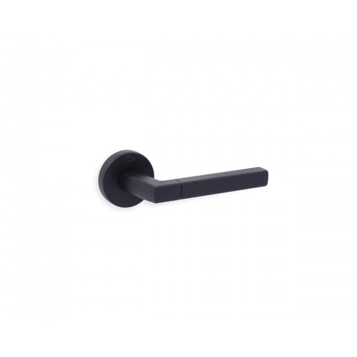 CONVEX - 2095 ROR PAIR OF DOOR HANDLES WITH ROSETTE AND KEY MOUTHPIECES MATT BLACK - 2095-S19S19