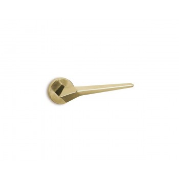 CONVEX - 2405 ROR PAIR OF DOOR HANDLES WITH MATT BRASS ROSETTE AND KEY MOUTHPIECES - 2405-S02S02