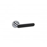 CONVEX - 2195 ROR PAIR OF DOOR HANDLES WITH ROSETTE AND KEY MOUTHPIECES CHROME / MATTE BLACK - 2195-S04S19