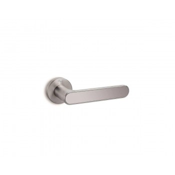 CONVEX - 2195 ROR PAIR OF DOOR HANDLES WITH ROSETTE AND KEY MOUTHPIECES MATT CHROME / CHROME - 2195-S24S04