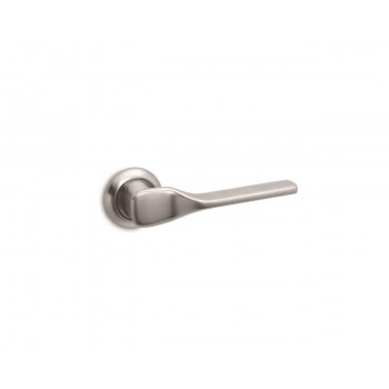 CONVEX - 2235 ROR PAIR OF DOOR HANDLES WITH ROSETTE AND KEY MOUTHPIECES MATT CHROME - 2235-S24S24