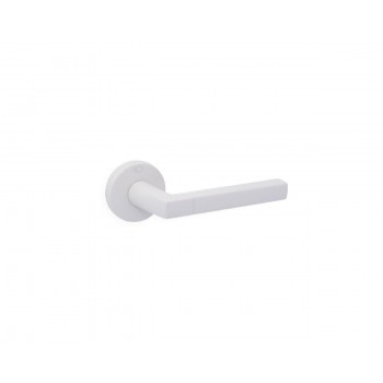 CONVEX - 2095 ROR PAIR OF DOOR HANDLES WITH ROSETTE AND KEY MOUTHPIECES WHITE - 2095-S96S96
