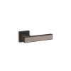 CONVEX - 2185 ROR PAIR OF DOOR HANDLES WITH ROSETTE AND KEY MOUTHPIECES MATT BLACK / MATT NICKEL - 2185-S19S05