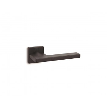 CONVEX - 2165 ROR PAIR OF DOOR HANDLES WITH ROSETTE AND KEY MOUTHPIECES MATT BLACK - 2165-S19S19