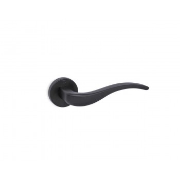 CONVEX - 1625 ROR PAIR OF DOOR HANDLES WITH ROSETTE AND KEY MOUTHPIECES MATT BLACK - 1625-S19S19