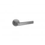CONVEX - 1665 ROR PAIR OF DOOR HANDLES WITH ROSETTE AND KEY MOUTHPIECES MATT CHROME - 1665-S24S24