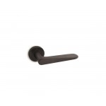 CONVEX - 1725 ROR PAIR OF DOOR HANDLES WITH ROSETTE AND KEY MOUTHPIECES MATT BLACK - 1725-S19S19