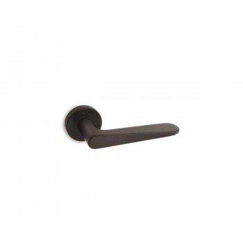 CONVEX - 1725 ROR PAIR OF DOOR HANDLES WITH ROSETTE AND KEY MOUTHPIECES MATT BLACK - 1725-S19S19