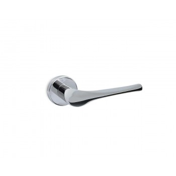 CONVEX - 1615 ROR PAIR OF DOOR HANDLES WITH ROSETTE AND CHROME KEY MOUTHPIECES - 1615-S04S04