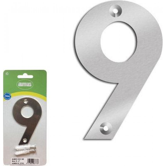 AMIG - ΑΡΙΘΜΟΣ ΣΠΙΤΙΟΥ INOX 4inch-10cm No 9 - 27887 AMIG - ΑΡΙΘΜΟΣ ΣΠΙΤΙΟΥ INOX 4inch-10cm No 9 - 27887