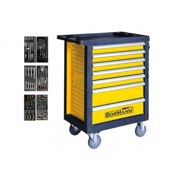 Bormann - BWR7100SET Tool Box with 7 Drawers, 216 Tools and Stops L64xW36xH62cm - 053712