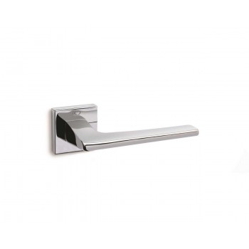 CONVEX - 1495 ROR PAIR OF DOOR HANDLES WITH ROSETTE AND CHROME KEY MOUTHPIECES - 1495-S04S04