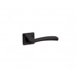 CONVEX - 1145 ROR PAIR OF DOOR HANDLES WITH ROSETTE AND KEY MOUTHPIECES MATT BLACK - 1145-S19S19