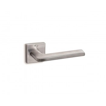 CONVEX - 1085 ROR PAIR OF DOOR HANDLES WITH ROSETTE AND KEY MOUTHPIECES MATT CHROME - 1085-S24S24