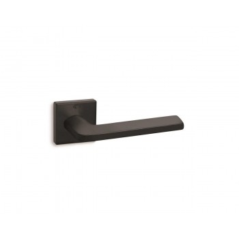 CONVEX - 1085 ROR PAIR OF DOOR HANDLES WITH ROSETTE AND KEY MOUTHPIECES MATT BLACK - 1085-S19S19