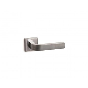 CONVEX - 1115 ROR PAIR OF DOOR HANDLES WITH ROSETTE AND KEY MOUTHPIECES MATT CHROME - 1115-S24S24