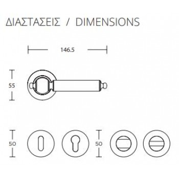 CONVEX - 295 ROR ΖΕΥΓΟΣ ΧΕΙΡΟΛΑΒΩΝ ΠΟΡΤΑΣ ΜΕ ΡΟΖΕΤΑ ΚΑΙ ΕΠΙΣΤΟΜΙΑ ΚΛΕΙΔΙΟΥ ΜΑΤ ΟΡΟ / ΟΡΟ - 295-S26S16 CONVEX - 295 ROR ΖΕΥΓΟΣ ΧΕΙΡΟΛΑΒΩΝ ΠΟΡΤΑΣ ΜΕ ΡΟΖΕΤΑ ΚΑΙ ΕΠΙΣΤΟΜΙΑ ΚΛΕΙΔΙΟΥ ΜΑΤ ΟΡΟ / ΟΡΟ - 295-S26S16