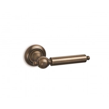 CONVEX - 295 ROR PAIR OF DOOR HANDLES WITH ROSETTE AND KEY MOUTHPIECES MATT ANTIQUE - 295-S73S73