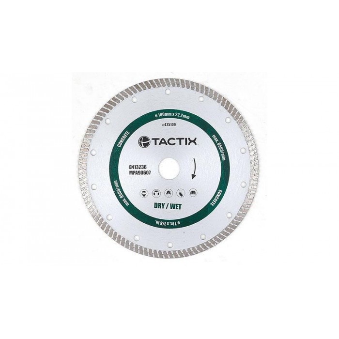TACTIX - TURBO DIAMOND DISC DRY & WET CUT 230mm 9inch - 425113
