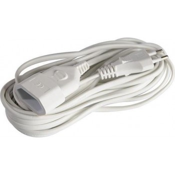 Eurolamp - Cord Extension Flat 5m White - 147-13026