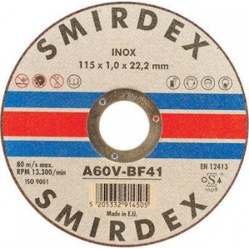 Smirdex - Δίσκος Κοπής Μετάλλου Inox 115x1,00x22mm - 914115100
