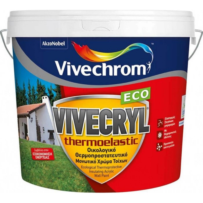 VIVECHROM - VIVECRYL THERMOELASTIC ECO / Οικολογικό Θερμοπροστατευτικό Λευκό Χρώμα 10lt - 92502