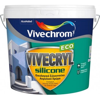 VIVECHROM - VIVECRYL SILICONE ECO / Οικολογικό Σιλικονούχο Ακρυλικό Λευκό Χρώμα 10lt - 90812