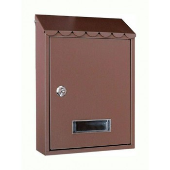 FF GROUP - Metal Mailbox Brown 30.5x7x21.5cm - 40274