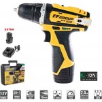 FF GROUP - CDD 12V PLUS BATTERY DRILL + 2 2AH BATTERIES + QUICK CHARGER + CASE - 41304