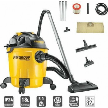 FF GROUP - WET AND DRY SUCTION VACUUM CLEANER 1200W WDVC 18 PLUS WITH 18LT BUCKET AND ACCESSORIES - 43501