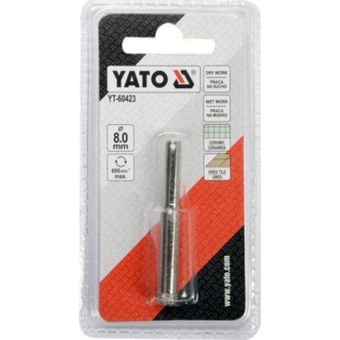 Yato - Διαμαντοκορώνα Υγρής / Ξηρής Κοπής με Διάμετρο 8mm για Πλακάκι - YT-60423