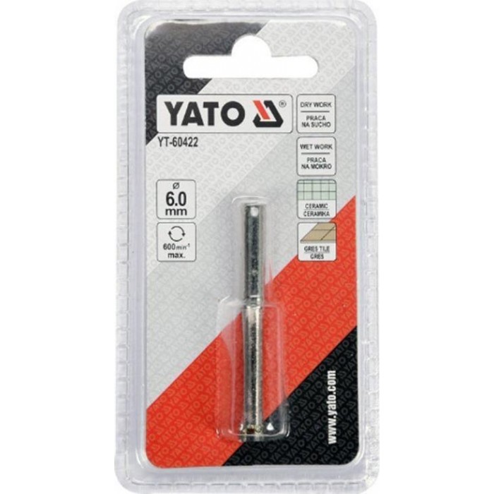 Yato - Διαμαντοκορώνα Υγρής / Ξηρής Κοπής με Διάμετρο 6mm για Πλακάκι - YT-60422